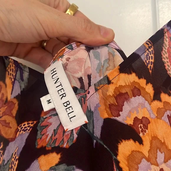 EUC Hunter Bell Jenna Dress in Painterly Floral Sz M - Picture 5 of 7